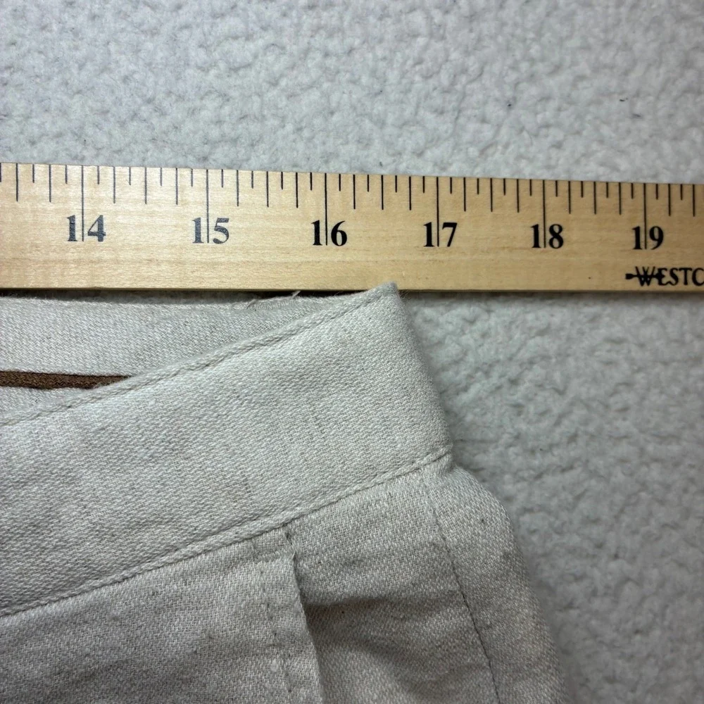 Banana Republic Linen Blend Pants Men 32x30 Beige Slim Straight Chino Summer